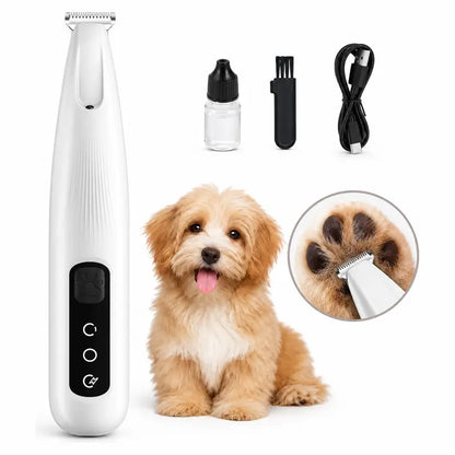 LUMORYNE Pet Paw Trimmer for Dogs & Cats, 18Mm Ceramic Blade with LED Light, Low-Noise USB-C Rechargeable Clippers for Paw Hair & Detail Grooming