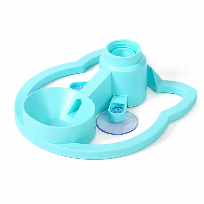 Automatic Gravity-Fed Pet Water Fountain - Compact Shape, 30Mm Bottle Opening Fit, Continuous Fresh Water Flow, Blue for Small-Medium Dogs and Cats
