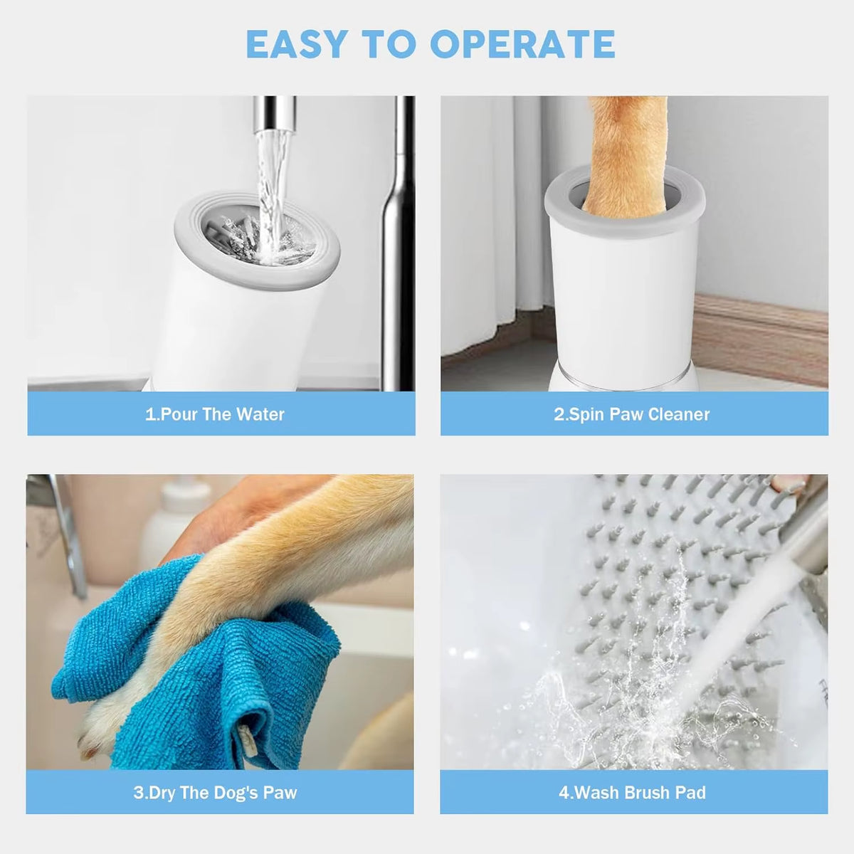 Pet Paw Cleaner 360° Full-Circle Automatic Pet Paw Cleaner Silicone Brush Head USB Rechargeable Pet Paw Cleaner Dogs Accessories