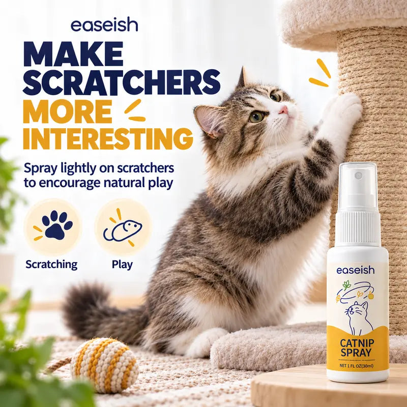 Easeish 30Ml Catnip Spray Bottle with Silver Vine & Gall Fruit Extracts, Cat Attractant for Toys, Scratchers