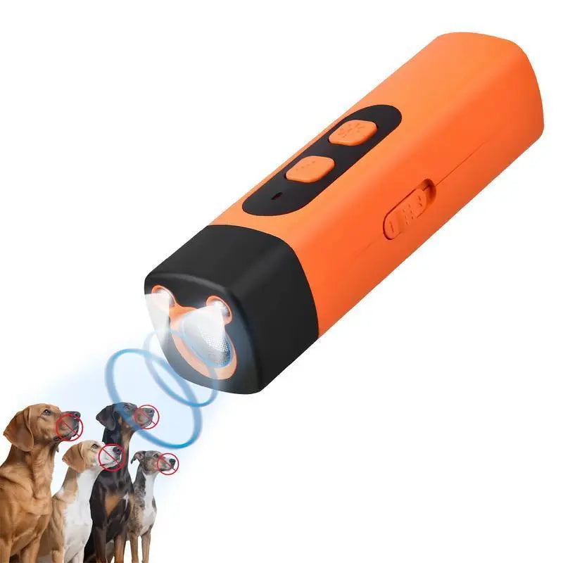Ultrasonic Dog Bark Deterrent Rechargeable anti Barking Device 30Ft Range LED Flashlight Portable Training Tool Safe No Shock for Small Medium Large Dogs