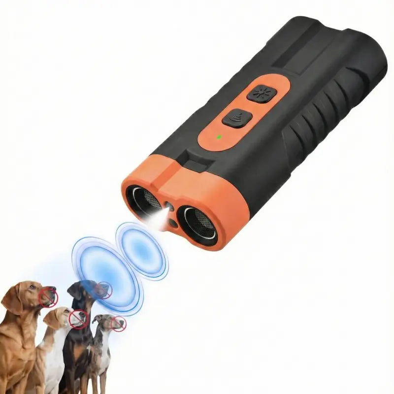 Ultrasonic Dog Bark Deterrent Rechargeable anti Barking Device 30Ft Range LED Flashlight Portable Training Tool Safe No Shock for Small Medium Large Dogs