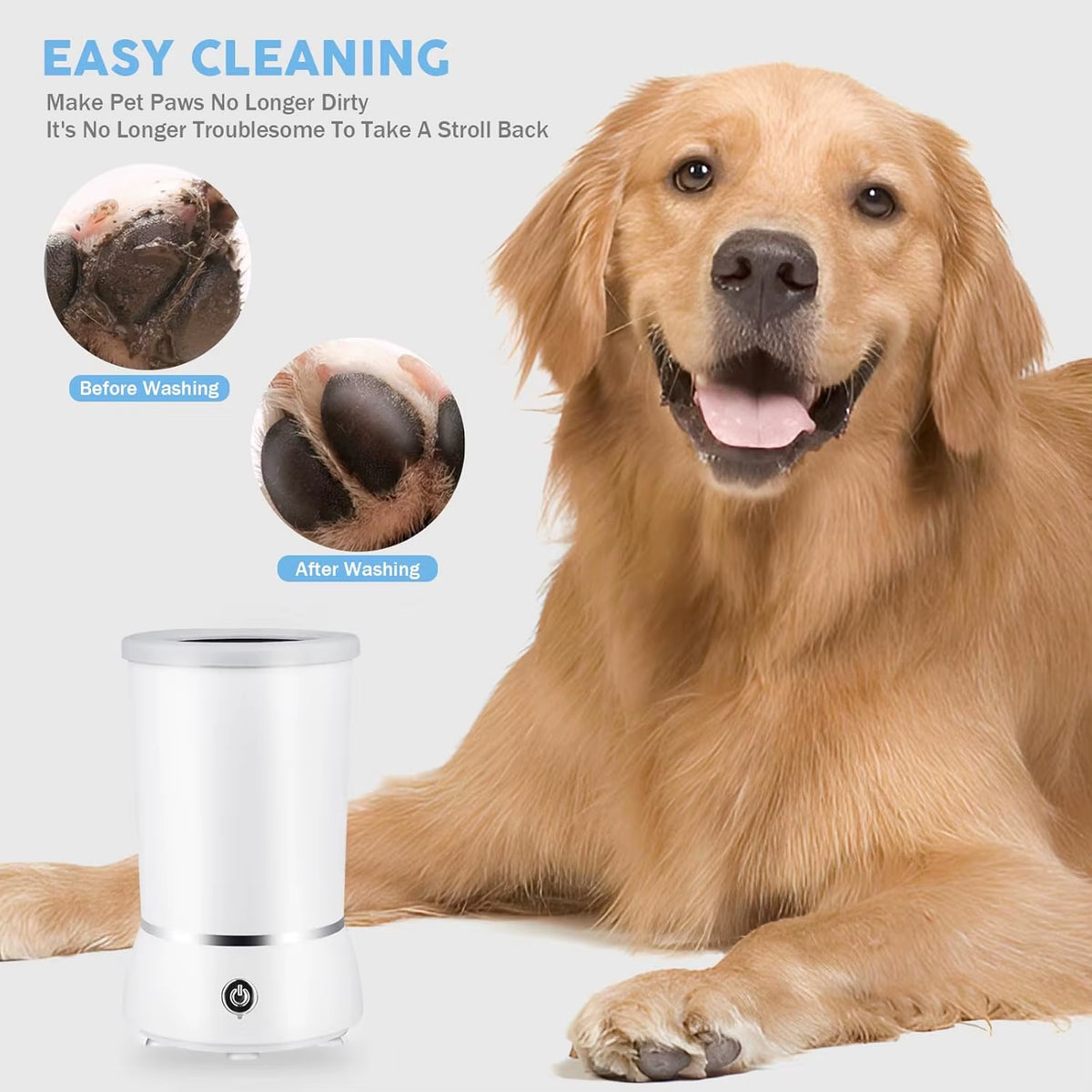 Pet Paw Cleaner 360° Full-Circle Automatic Pet Paw Cleaner Silicone Brush Head USB Rechargeable Pet Paw Cleaner Dogs Accessories