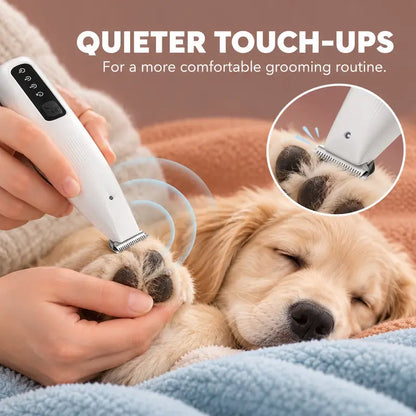 LUMORYNE Pet Paw Trimmer for Dogs & Cats, 18Mm Ceramic Blade with LED Light, Low-Noise USB-C Rechargeable Clippers for Paw Hair & Detail Grooming