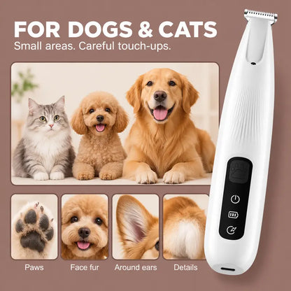 LUMORYNE Pet Paw Trimmer for Dogs & Cats, 18Mm Ceramic Blade with LED Light, Low-Noise USB-C Rechargeable Clippers for Paw Hair & Detail Grooming