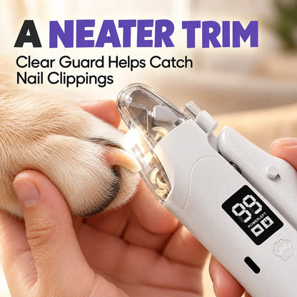 LUMORYNE 2-In-1 Pet Nail Clipper & Grinder for Dogs & Cats, LED Light, Digital Display, USB-C Rechargeable Nail Care Tool